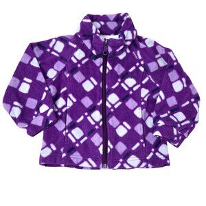 Columbia Benton Girls 2T Springs Fleece Jacket Purple Geometric Print 2903
